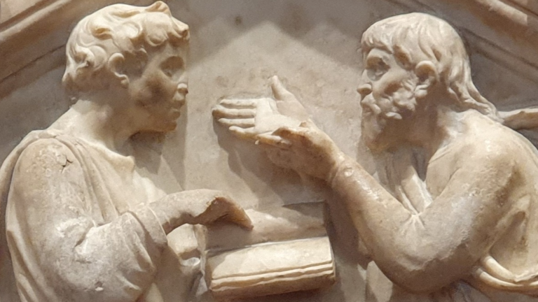 Plato_and_Aristotle_dialectics_by_Luca_della_Robbia-Museo_dell'Opera_